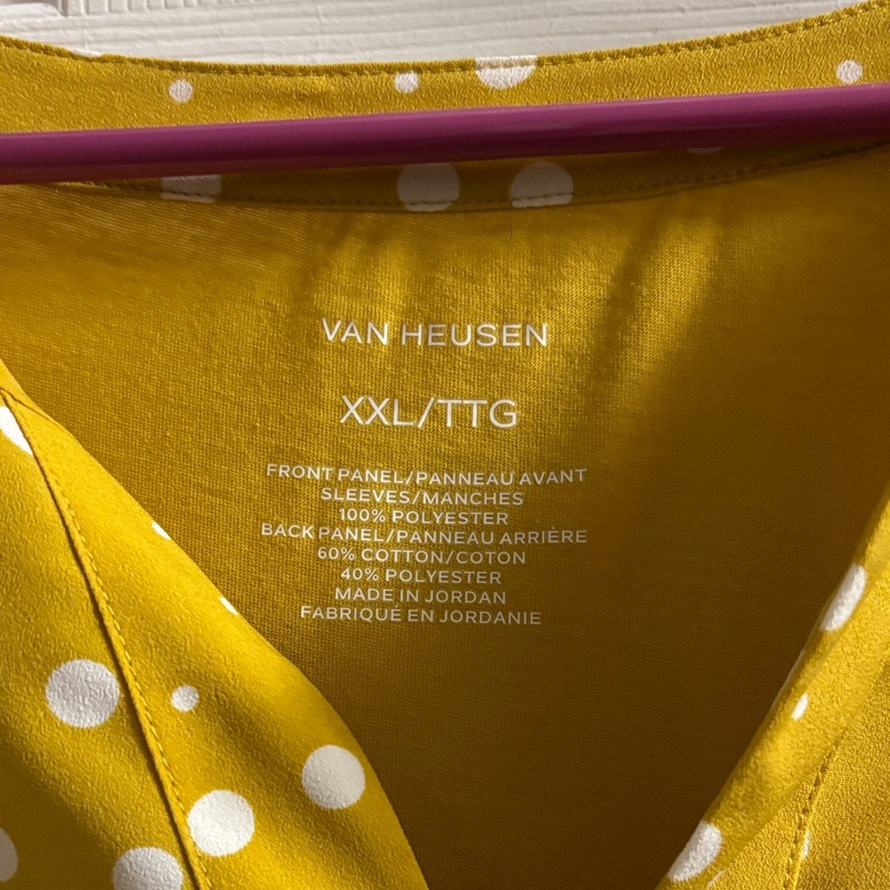 Van Heusen Mustard Polka Dot Blouse - Picture 2 of 3